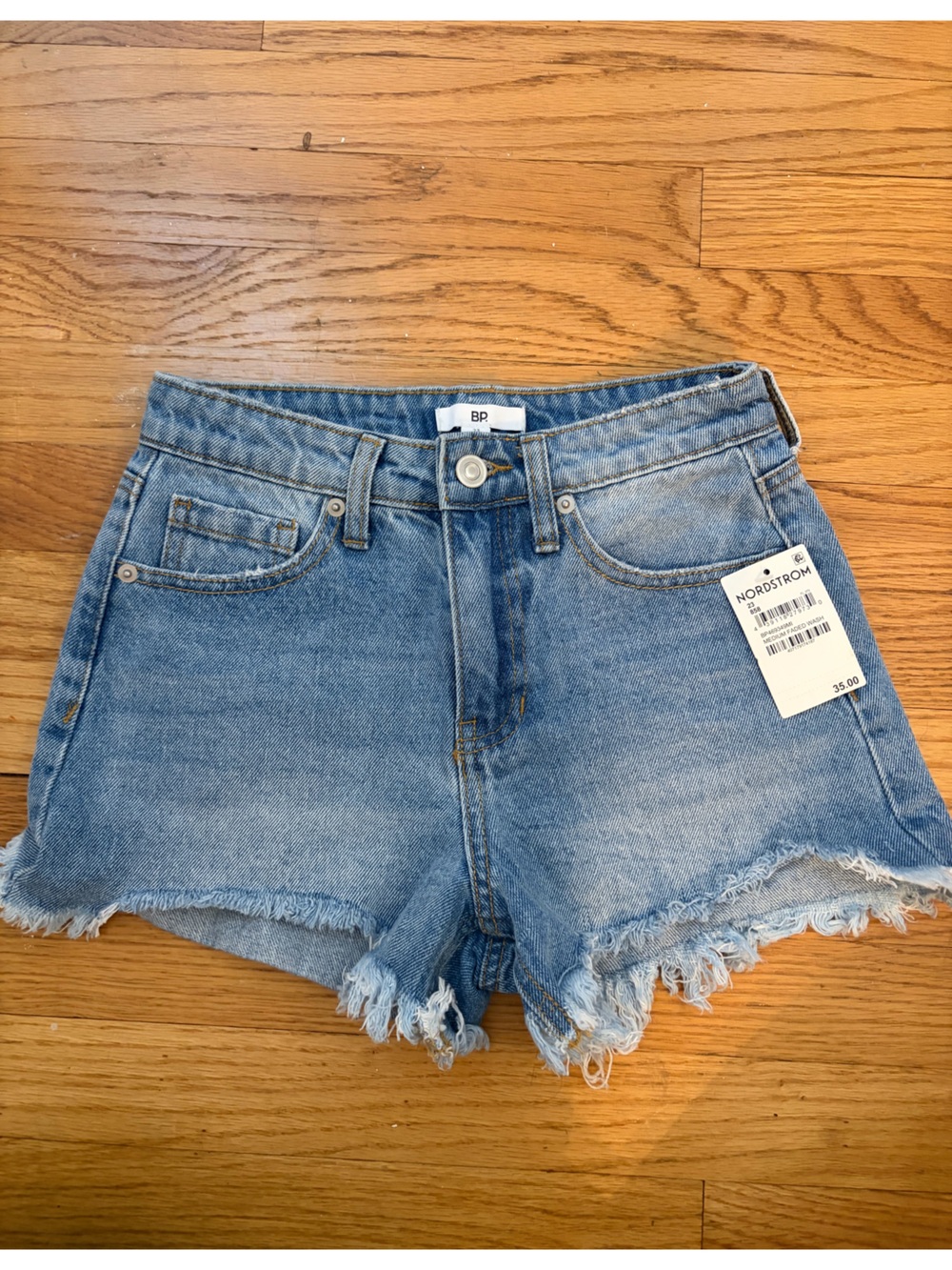 BP Light Blue Denim Shorts with Contrast Stitching